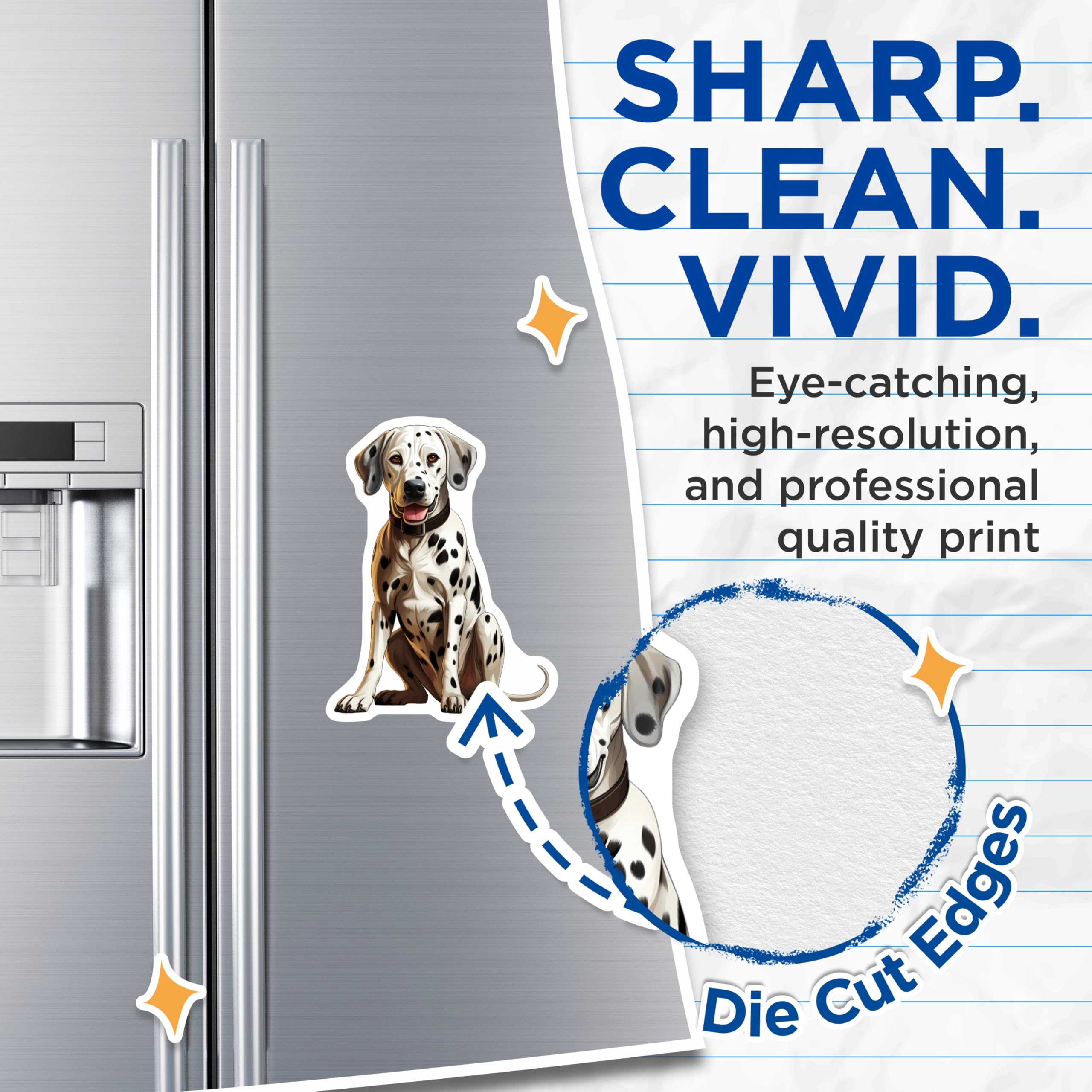 (2 Pack) Dalmatian Dog Magnets - Cute Dog Lover - Pet Owner Refrigerator Decor - 5 Inches On Longest Side - Thick Durable Magnet - Made in USA - MAG29181