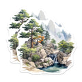 (2 Pack) Scenic Waterfall Magnets - Asian Landscape Art - Zen Nature Decor - 5 Inches On Longest Side - Thick Durable Magnet - Made in USA - MAG19683