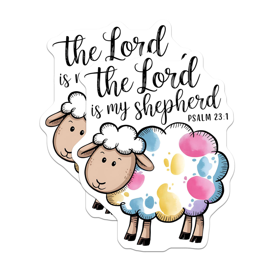 (2 Pack) Christian Magnets - Lord is My Shepherd Verse - Psalm 23 1 Lamb Decor - 5 Inches On Longest Side - Thick Durable Magnet - Made in USA - MAG20946