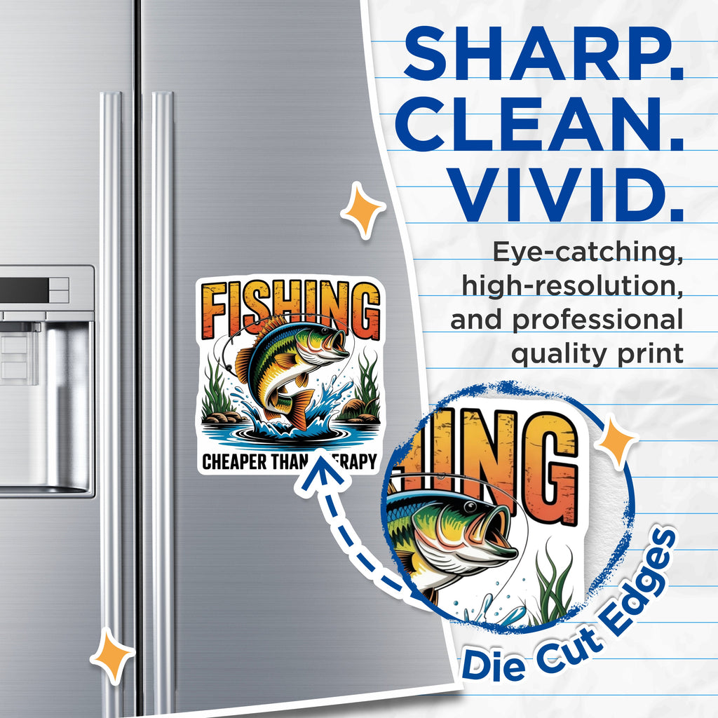 (2 Pack) Funny Fishing Magnets - Fisherman Refrigerator Magnet - Dad Humor Gift - 5 Inches On Longest Side - Thick Durable Magnet - Made in USA - MAG38199