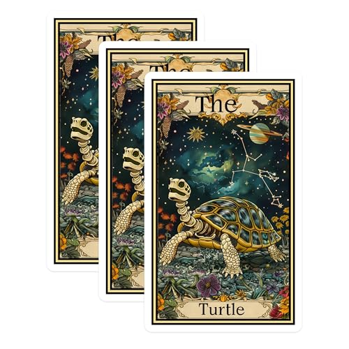 (3 Pack) Celestial Turtle Decals - Astrology Art - Constellation Planets - 3 Inches On Longest Side - Easy Peel & Apply - Made in USA - 3MCS2446