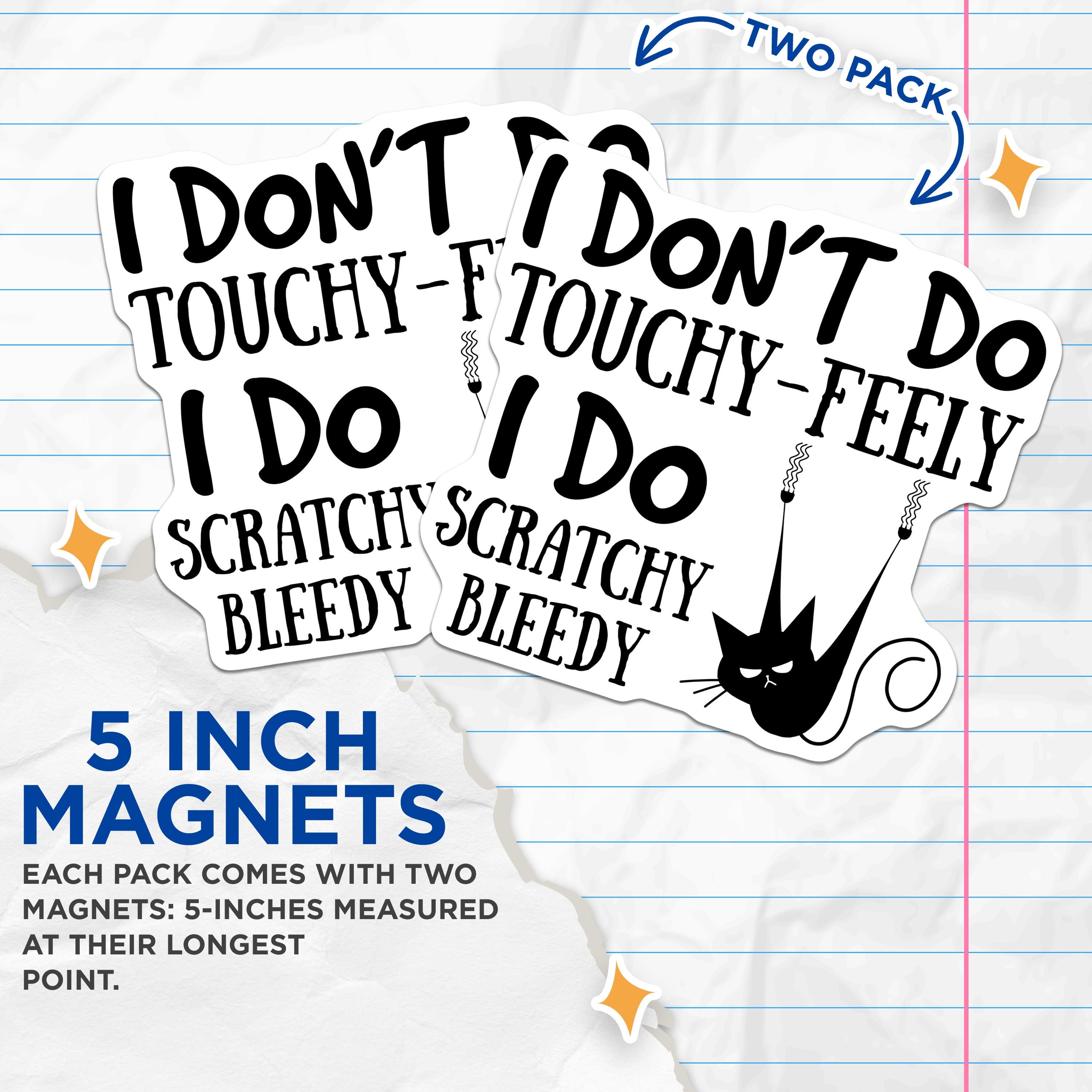(2 Pack) Sarcastic Cat Humor Magnets - Introvert Anti Social Decor - Funny Cat Lover Fridge Art - 5 Inches On Longest Side - Thick Durable Magnet - Made in USA - MAG38004