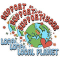 (3 Pack) Support Local Planet Decals - Earth Love - Environmental Decal - 3 Inches On Longest Side - Easy Peel & Apply - Made in USA - 3MCS1443