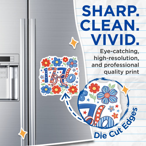 (2 Pack) 1776 Magnets - Patriotic Refrigerator Decor - Fourth of July USA Pride - 5 Inches On Longest Side - Thick Durable Magnet - Made in USA - MAG36183