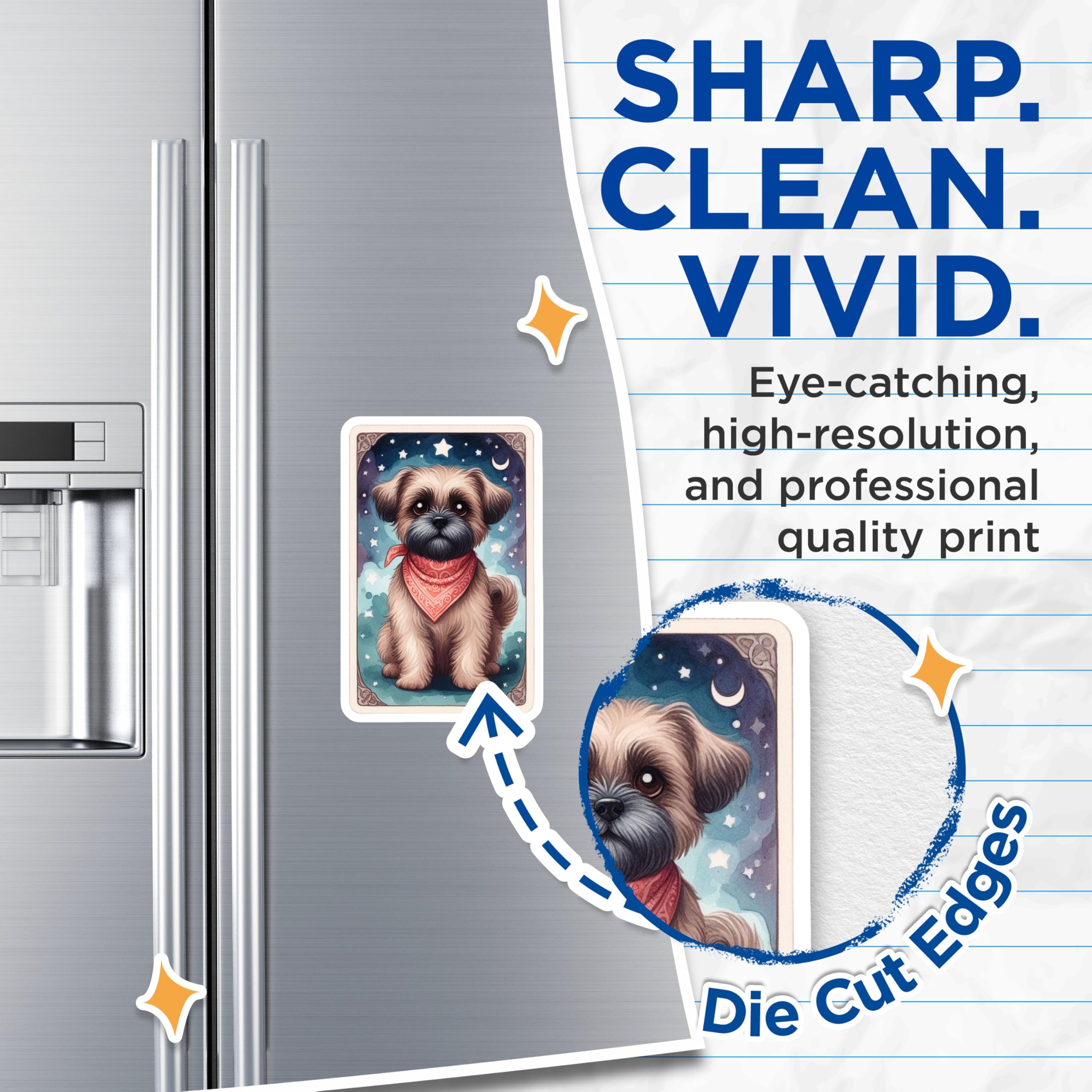 (2 Pack) Adorable Shih Tzu Puppy Magnets - Starry Night Sky Dog Decor - Celestial Pet Refrigerator Magnets - 5 Inches On Longest Side - Thick Durable Magnet - Made in USA - MAG20960