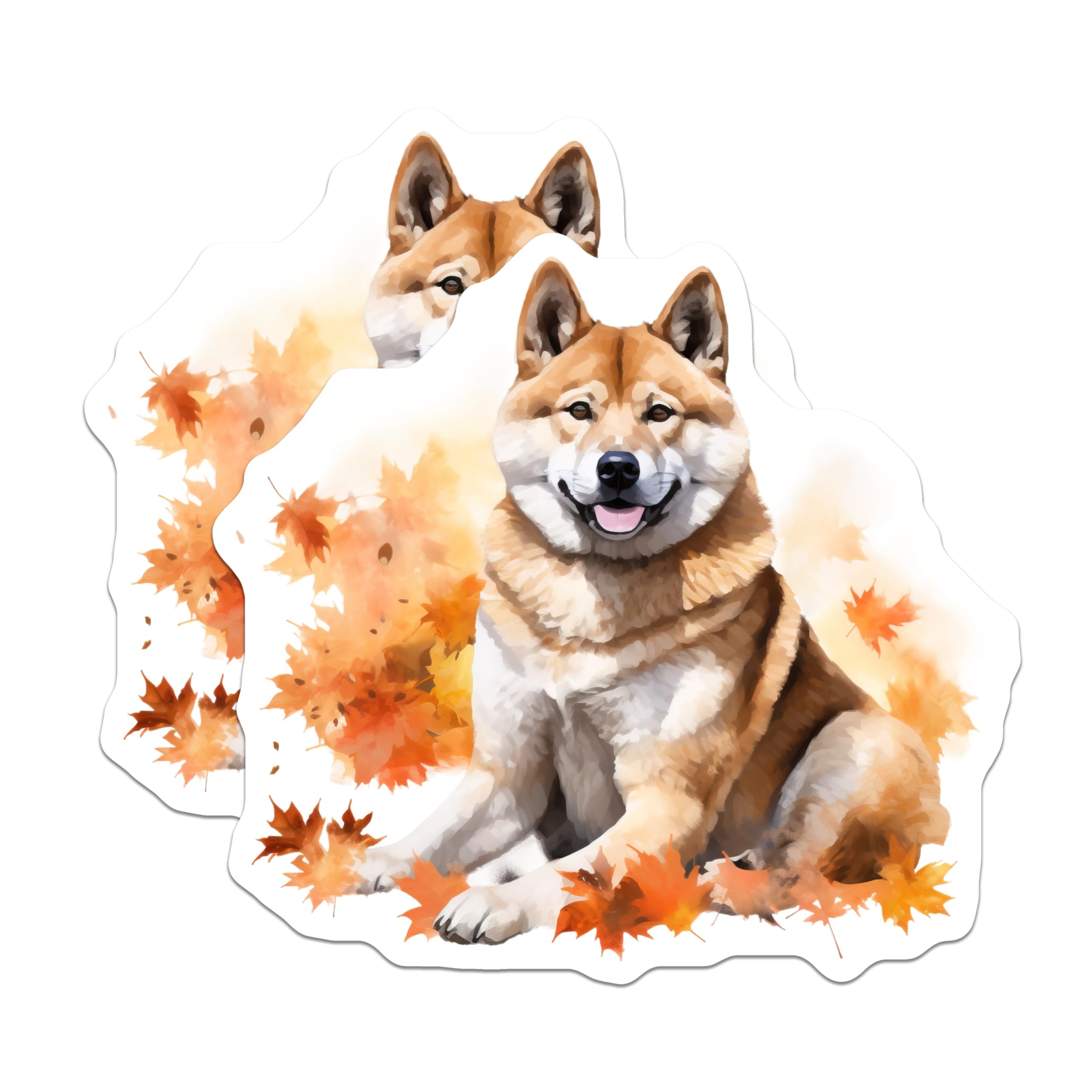(2 Pack) Shiba Inu Dog Magnets - Autumn Fall Decor - Cute Pet Animal Lover Refrigerator Locker Magnets - 5 Inches On Longest Side - Thick Durable Magnet - Made in USA - MAG27184