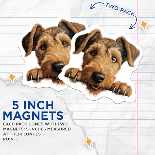 (2 Pack) Fridge Decoration Magnet - 5" On Longest Side - Sticks to Smooth Flat Surfaces - Made in USA - MAG10333