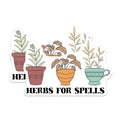 (2 Pack) Herbs for Spells Stickers - Witchy Decor - Plant Lover Sticker - 5" On Longest Side - Sticks to Smooth Flat Surfaces - Made in USA - BMCS18949