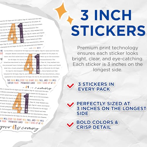 (3 Pack) Your 41 is Coming Decals - Motivational Quote - Biblical Inspiration Decals- 3 Inches On Longest Side - Easy Peel & Apply - Made in USA - 3MCS5901