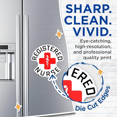 (2 Pack) Registered Nurse Magnets Magnets - Medical Professional - Nurse Appreciation - 5" On Longest Side - Made in USA - Sticks to Refrigerators & Metal Surfaces - MAG9170