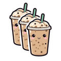 (3 Pack) Cute Boba Tea Decals - Kawaii Drink - Bubble Tea Stickers - 3 Inches On Longest Side - Easy Peel & Apply - Made in USA - 3MCS1050