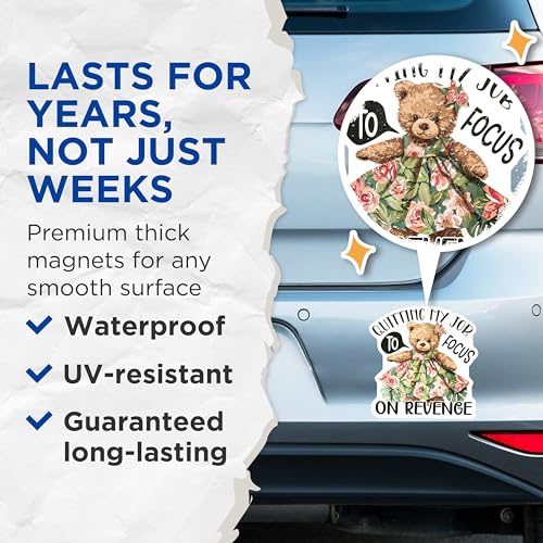 (2 Pack) Quitting My Job Magnets - Funny Bear Magnets - Office Humor Magnets - Hilarious Quotes Magnets - 5" On Longest Side - for Cars, Fridges, Toolboxes - Made in USA - MAG4339