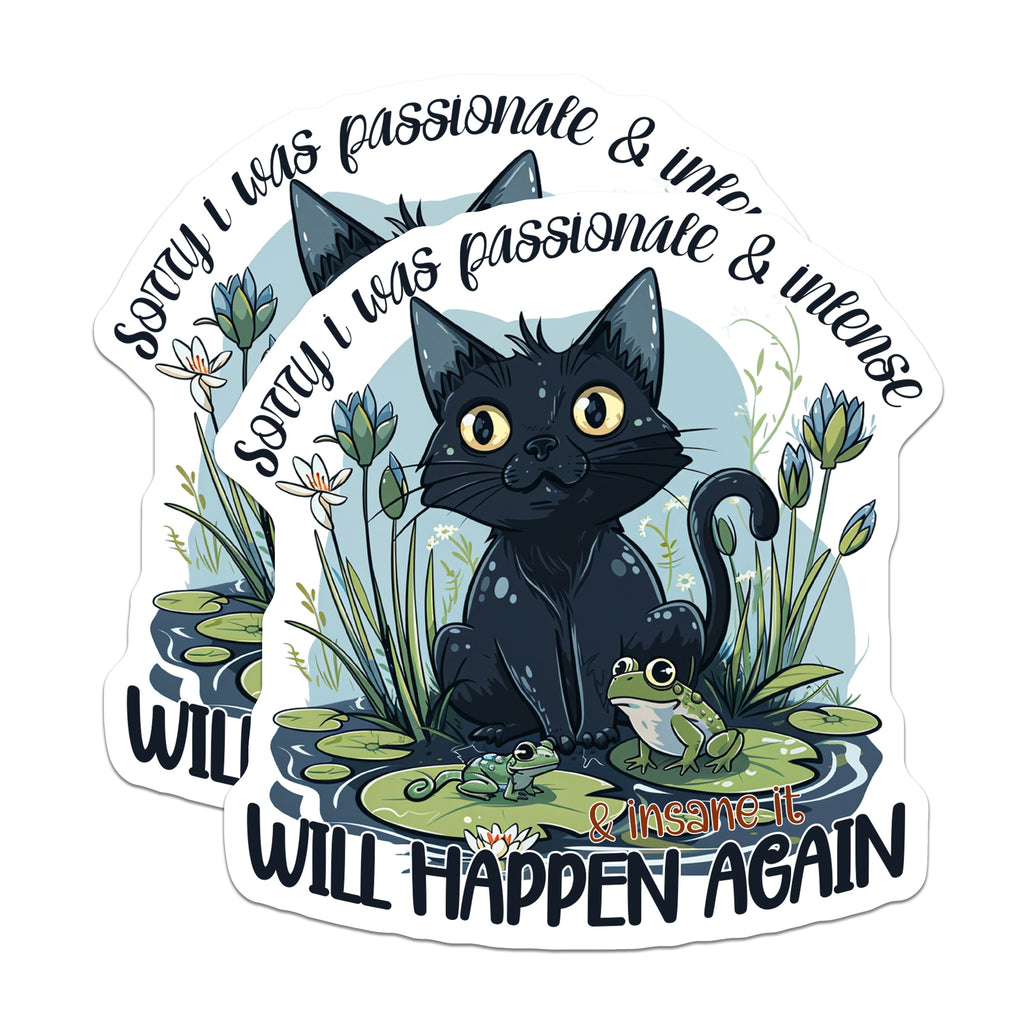 (2 Pack) Funny Black Cat Magnets - Sassy Feline Refrigerator Accent - Quirky Animal Quote Locker Decor - 5 Inches On Longest Side - Thick Durable Magnet - Made in USA - MAG39108