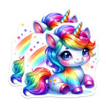 (2 Pack) Cute Rainbow Unicorn Magnets - Kawaii Fantasy Decor - Dreamy Magical Accent for Kids - 5 Inches On Longest Side - Thick Durable Magnet - Made in USA - MAG38689