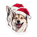 (2 Pack) Christmas Dog Magnets - Santa Hat Shiba Inu - Holiday Pet Decor - 5 Inches On Longest Side - Thick Durable Magnet - Made in USA - MAG27432