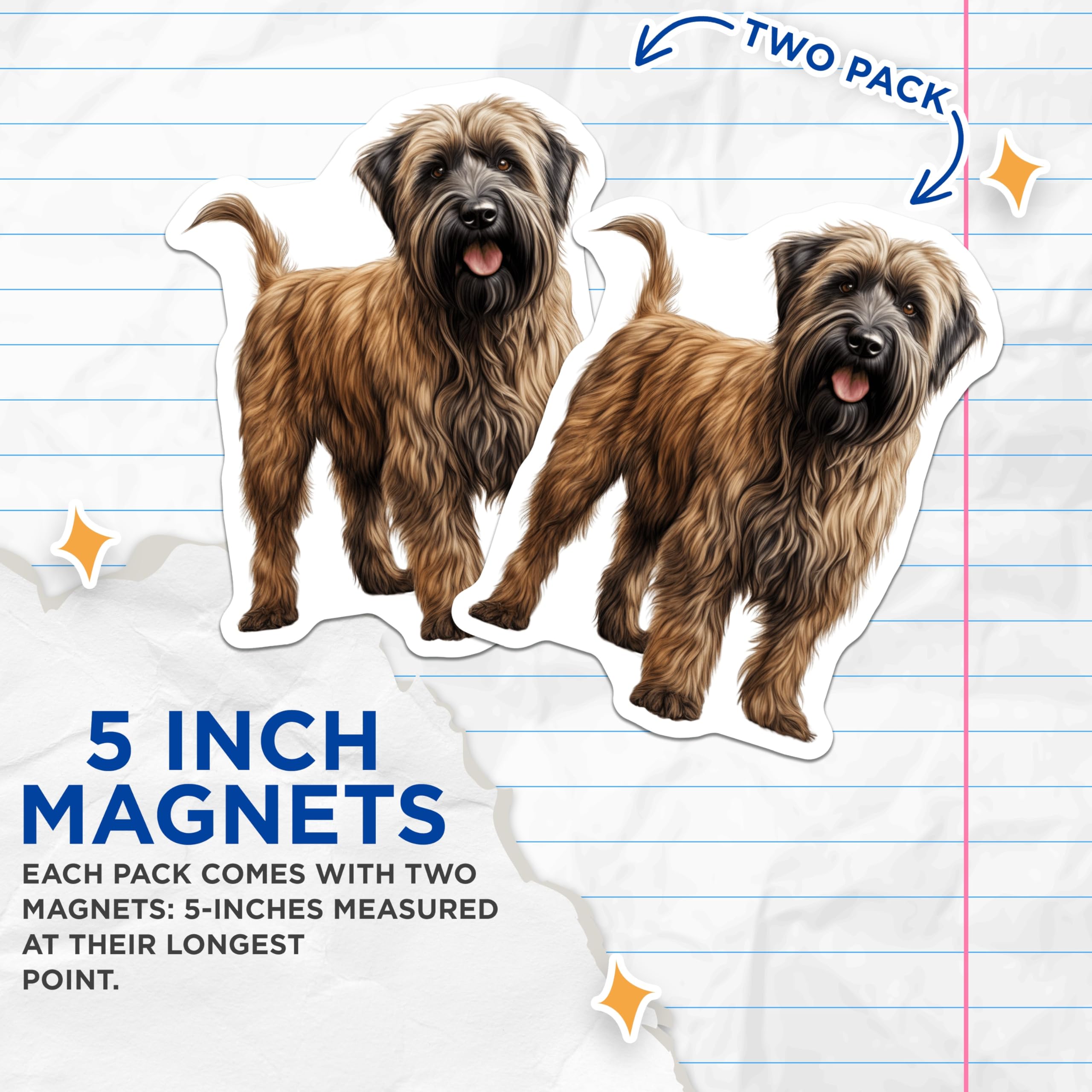 (2 Pack) Soft Coated Wheaten Terrier Magnets - Wheaten Terrier Dog Lover Decor - Pet Mom Dad Fridge Accessory - 5 Inches On Longest Side - Thick Durable Magnet - Made in USA - MAG26817