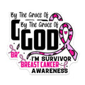 (2 Pack) Breast Cancer Survivor Magnets - Pink Ribbon Awareness Decor - Christian Faith Support for Fighters - 5 Inches On Longest Side - Thick Durable Magnet - Made in USA - MAG27454