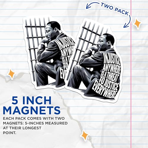 (2 Pack) Injustice Anywhere Magnets - Justice Everywhere Magnets - Powerful Message Decal - 5" On Longest Side - for Cars, Fridges, Toolboxes - Made in USA - MAG3754
