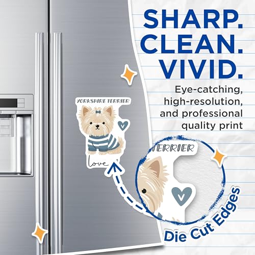 (2 Pack) Yorkshire Terrier Magnets - Cute Dog Magnets - Love Printed Dog Magnets - 5" On Longest Side - for Cars, Fridges, Toolboxes - Made in USA - MAG7311
