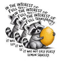 (3 Pack) Raccoon Lemon Decals - Funny Animal Stickers - Laptop Water Bottle Decal - 3 Inches On Longest Side - Easy Peel & Apply - Made in USA - 3MCS1799