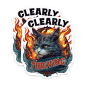 (2 Pack) Clearly Thriving Cat Magnets - Funny Cat Meme - Sarcastic Humor Art - Resilient Pet Lover Decor - Fridge Locker Office Magnet - 5" - Thick Durable Magnet - Made in USA - MAG39130