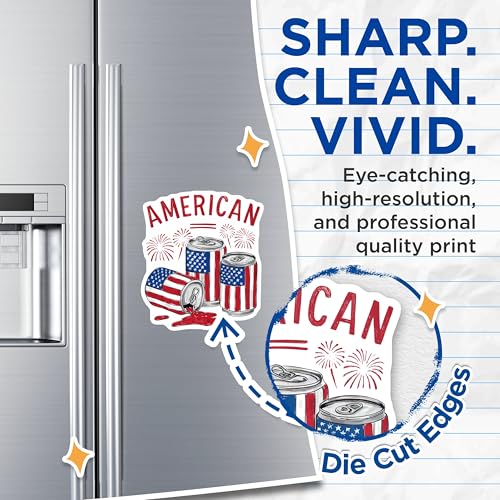 (2 Pack) American Flag Can Magnets Magnets - Patriotic - 4th of July Decoration - 5" On Longest Side - Made in USA - Sticks to Refrigerators & Metal Surfaces - MAG8507