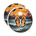 (2 Pack) Flip Flop Sunset Stickers - Tropical Beach Art - Summer Beach Flip Flops - 5" On Longest Side - Sticks to Smooth Flat Surfaces - Made in USA - BMCS9312