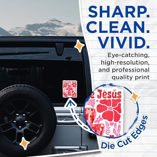 (2 Pack) Love Like Jesus Stickers - Christian Faith Stickers - Religious Inspirational Stickers - 5" On Longest Side - Sticks to Any Smooth Flat Surface - Made in USA - BMCS3366