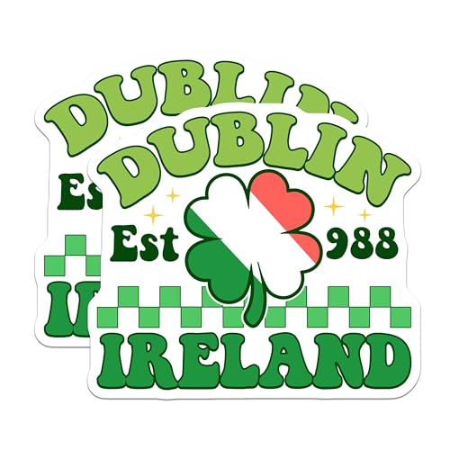 (2 Pack) Est 988 Magnet - Dublin Souvenir - 5" On Longest Side - Sticks to Smooth Flat Surfaces - Made in USA - MAG10250