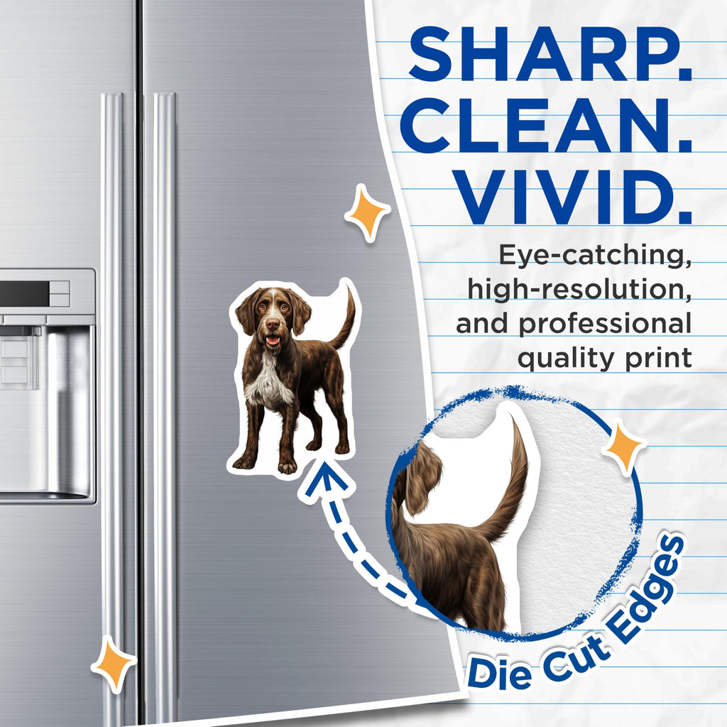 (2 Pack) German Wirehaired Pointer Magnets - Sporting Dog Home Decor - Pet Parent Kennel Art - 5 Inches On Longest Side - Thick Durable Magnet - Made in USA - MAG26727