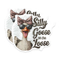 (2 Pack) Silly Goose on The Loose Stickers - Funny Animal Sticker - Cute Goose Sticker - 5" On Longest Side - Sticks to Smooth Flat Surfaces - Made in USA - BMCS5865
