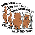 (3 Pack) Thicc Bear Decals - Funny Animal - Positive Affirmation - 3 Inches On Longest Side - Easy Peel & Apply - Made in USA - 3MCS2218