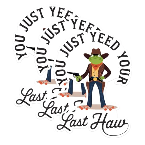 (3 Pack) Cowboy Frog Decals - Funny Frog Saying - Laptop Decals - 3 Inches On Longest Side - Easy Peel & Apply - Made in USA - 3MCS1703