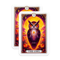 (2 Pack) Halloween Owl Magnets - Mystical Tarot Card Art Decor - Spooky Full Moon Night and Jack O Lanterns - 5 Inches On Longest Side - Thick Durable Magnet - Made in USA - MAG21883