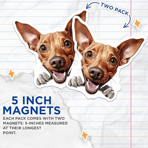 (2 Pack) Cute Dog Decor Magnet - 5" On Longest Side - Sticks to Smooth Flat Surfaces - Made in USA - MAG9935