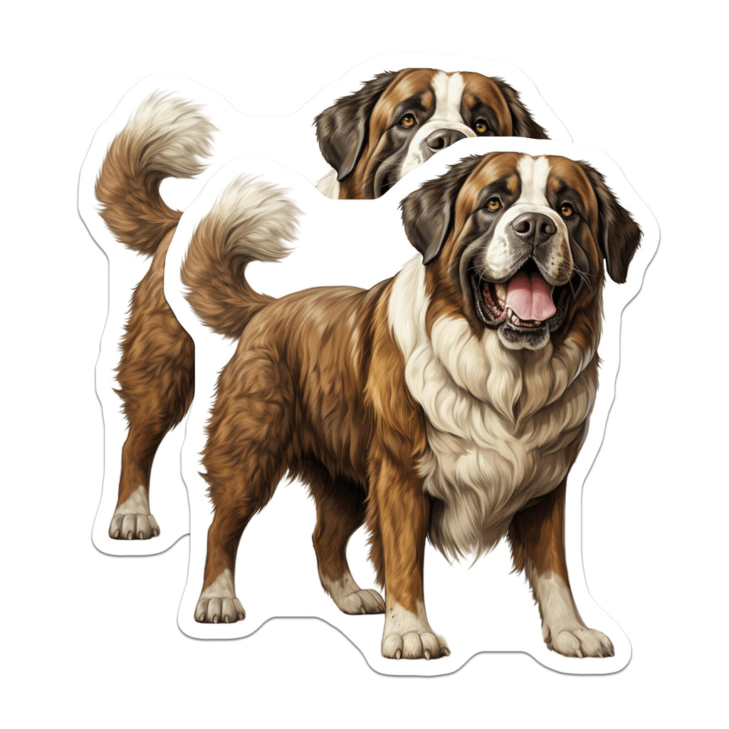 (2 Pack) Saint Bernard Magnets - Gentle Giant Dog Art - Animal Lover Decor - 5 Inches On Longest Side - Thick Durable Magnet - Made in USA - MAG30163