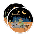 (2 Pack) Cowboy Frog Stickers - Cute Animal - Western Theme Sticker - 5" On Longest Side - Sticks to Smooth Flat Surfaces - Made in USA - BMCS6515