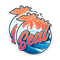 (2 Pack) Seal Palm Tree Magnets - Beach Magnets - Tropical Magnets - 5" On Longest Side - Premium Magnet - for Cars, Refrigerators, Toolboxes, Lockers - Made in USA - MAG17788