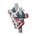 (2 Pack) American Flag Cross Magnets - Faith Religious Decor - USA Patriotic Spiritual Emblem - Refrigerator Locker Accent - 5 Inches On Longest Side - Thick Durable Magnet - Made in USA - MAG20711