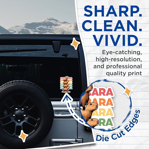 (2 Pack) Capybara Stack Stickers - Funny Capybara Animal Art Stickers - Cute Animal Lover Decal - 5" On Longest Side - Sticks to Any Smooth Flat Surface - Made in USA - BMCS2659