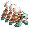 (3 Pack) Turtle Decals - Cute Sea Turtle - Laptop Decal - 3 Inches On Longest Side - Easy Peel & Apply - Made in USA - 3MCS0092