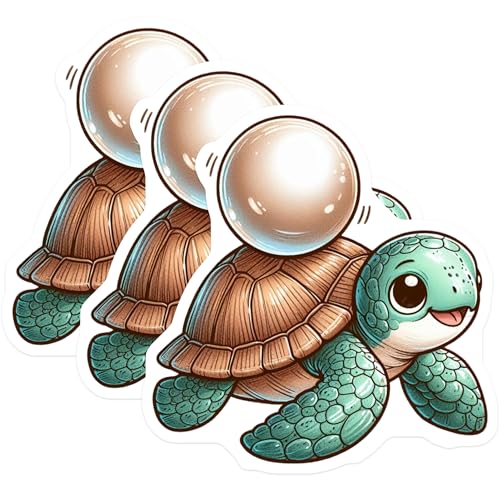 (3 Pack) Turtle Decals - Cute Sea Turtle - Laptop Decal - 3 Inches On Longest Side - Easy Peel & Apply - Made in USA - 3MCS0092
