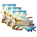 (3 Pack) Louisiana Decals - State Pride - Laptop Decal - 3 Inches On Longest Side - Easy Peel & Apply - Made in USA - 3MCS0141