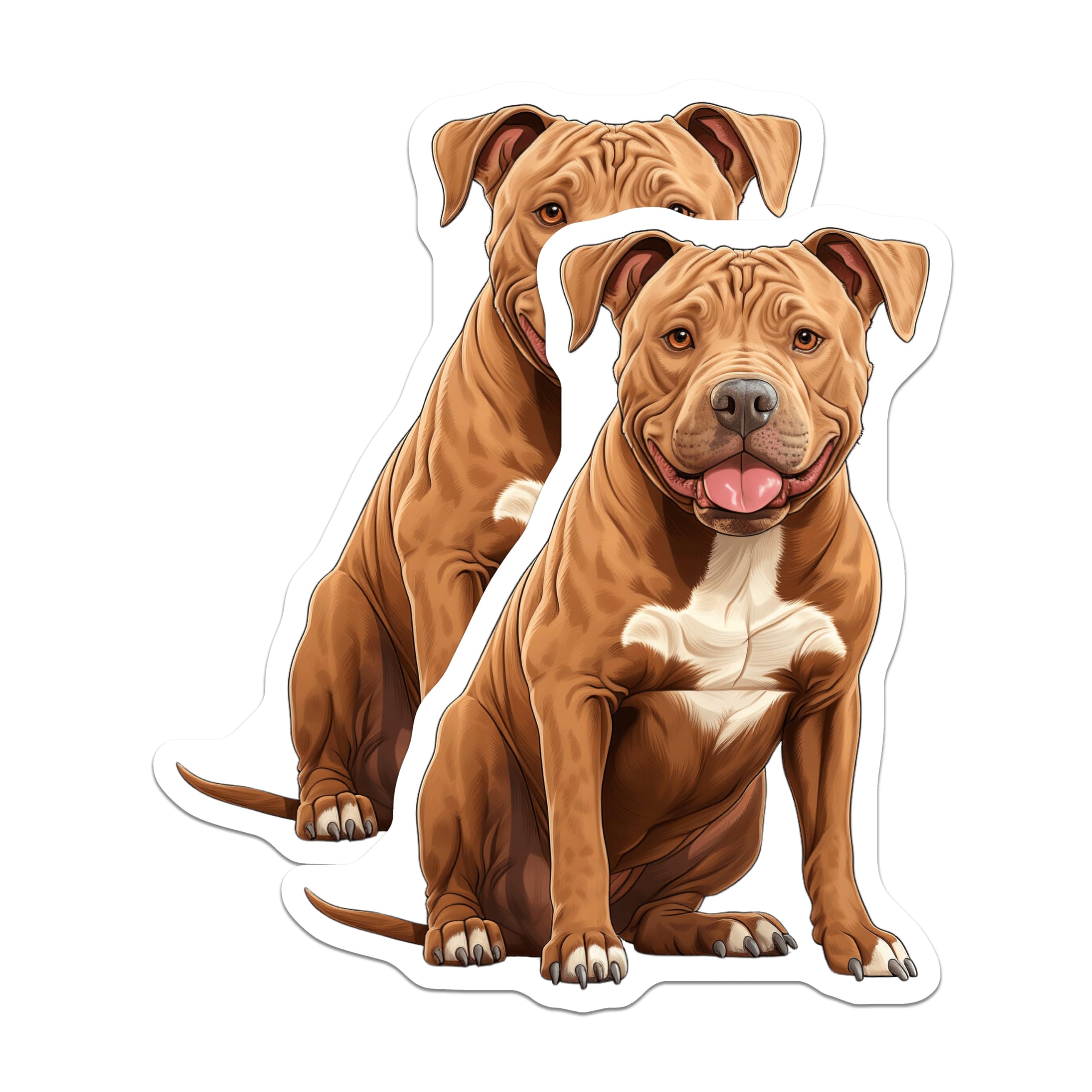 (2 Pack) Pitbull Dog Magnets - Dog Lover Decor - Pet Owner Present Idea - 5 Inches On Longest Side - Thick Durable Magnet - Made in USA - MAG27490
