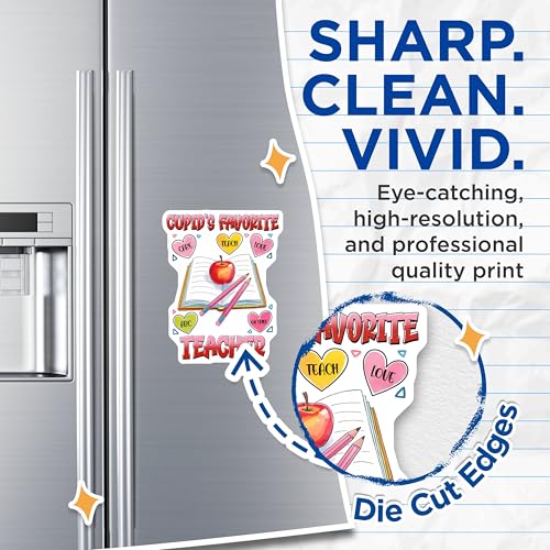 (2 Pack) Cupid's Favorite Teacher Magnets - Classroom Decoration Teacher - Appreciation Gift - School Supplies - 5" On Longest Side - for Cars, Fridges, Toolboxes - Made in USA