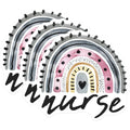(3 Pack) Nurse Rainbow Decals - Healthcare Stickers - Nursing Decals - 3 Inches On Longest Side - Easy Peel & Apply - Made in USA - 3MCS8100