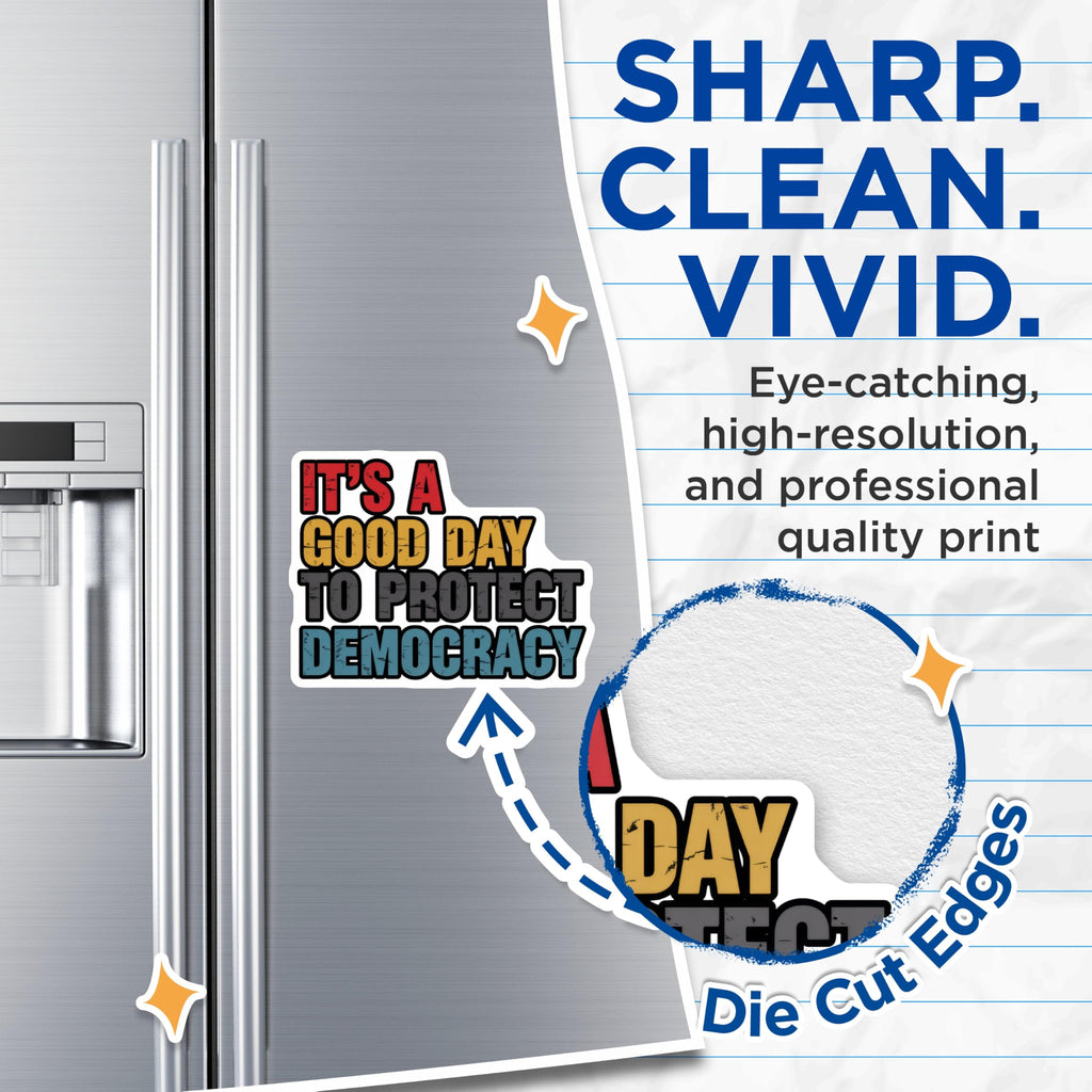 (2 Pack) Protect Democracy Magnets - Political Statement - Activism Magnets - 5" On Longest Side - Premium Magnet - for Cars, Refrigerators, Toolboxes, Lockers - Made in USA - MAG15924