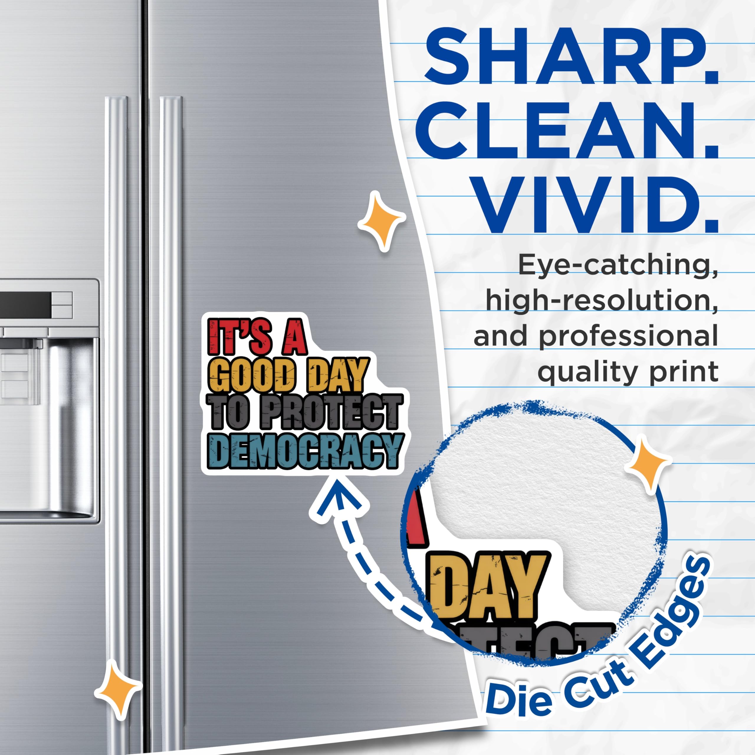 (2 Pack) Protect Democracy Magnets - Political Statement - Activism Magnets - 5" On Longest Side - Premium Magnet - for Cars, Refrigerators, Toolboxes, Lockers - Made in USA - MAG15924