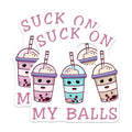 (2 Pack) Funny Boba Stickers - Cute Bubble Tea - Hilarious Drink - 5" On Longest Side - Sticks to Smooth Flat Surfaces - Made in USA - BMCS7753