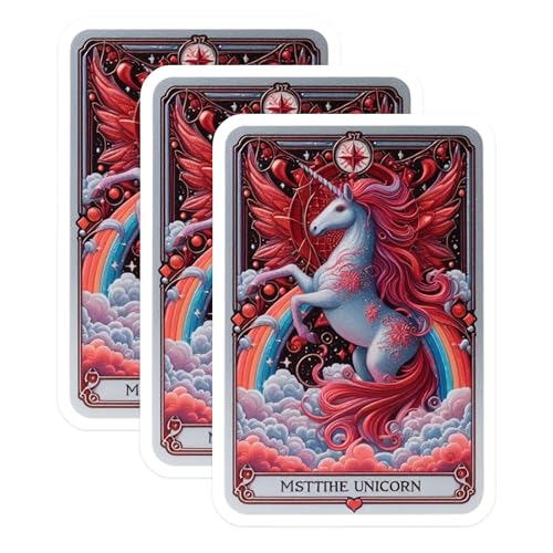 (3 Pack) Mystical Unicorn Decals - Magical Creature Stickers - Laptop Decal - 3 Inches On Longest Side - Easy Peel & Apply - Made in USA - 3MCS0106